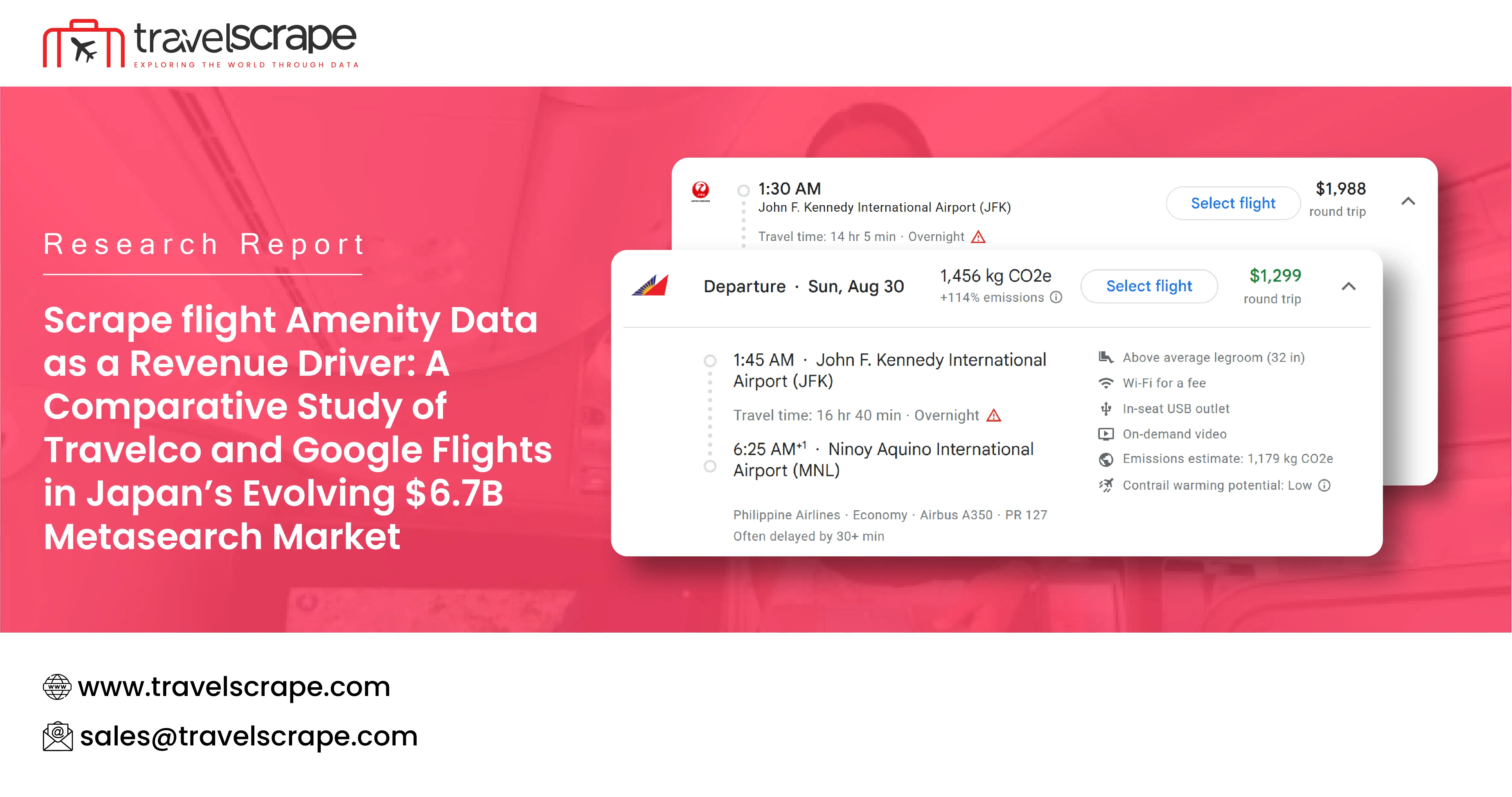 Scrape flight Amenity Data as a Revenue Driver
